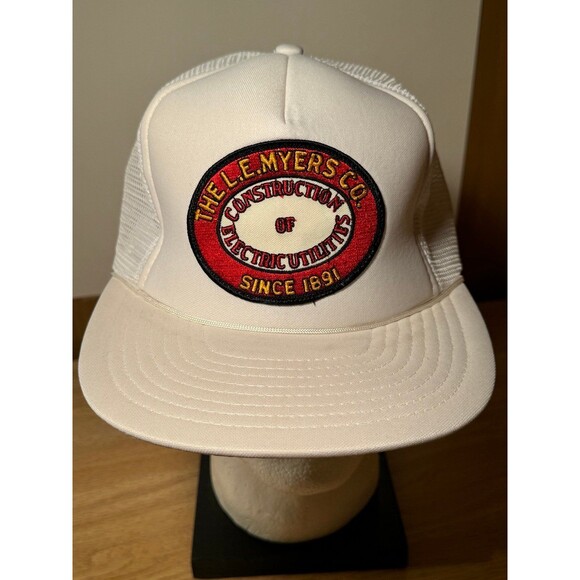 Vintage The L.E. Myers Co. Construction Electric Utilities‎ Trucker Snapback Hat - Picture 1 of 8